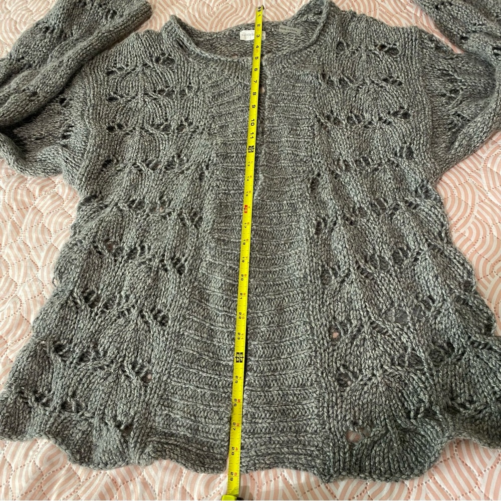 Subtle luxury  Grey open knit cardigan #knitwear  Crochet grey - Picture 6 of 11